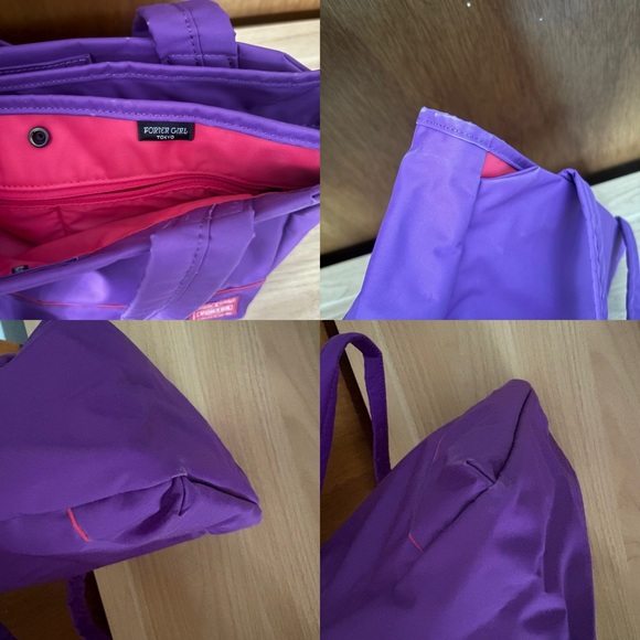 SOLD Yoshida PORTER Girl Purple Small Tote Bag Japan Bright Pink Interior - Picture 13 of 15